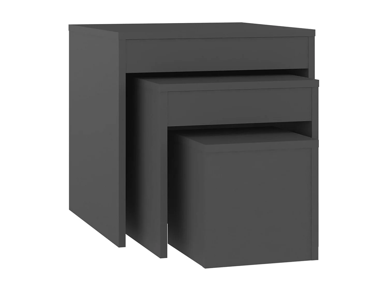 Tables gigognes 3 pcs Gris Aggloméré GHR34261