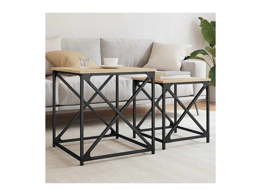 Tables basses gigognes 2 pcs chêne sonoma bois d'ingénierie GHR47795