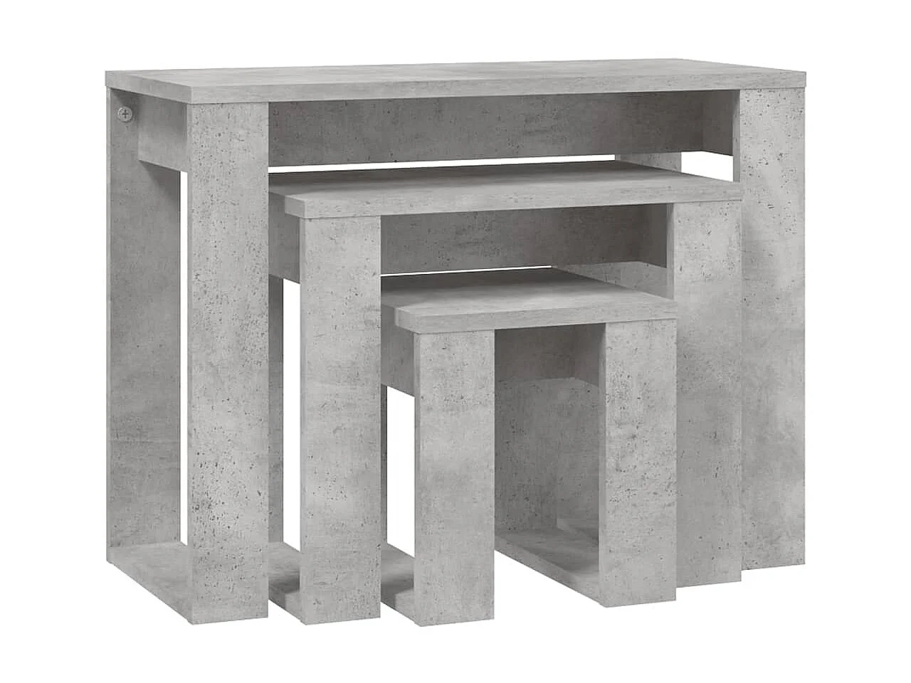 Mesas apilables 3 piezas madera contrachapada gris hormigón ES415261