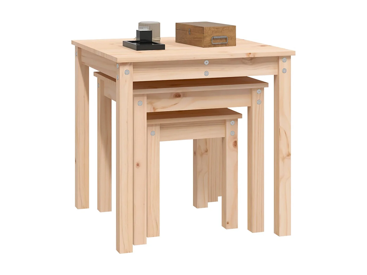 Tables gigognes 3 pcs Bois de pin massif GHR91214
