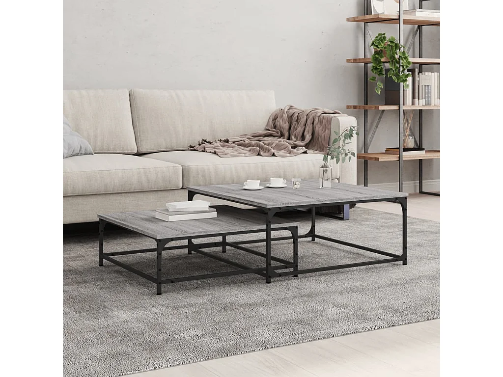 Tables basses gigognes 2 pcs sonoma gris bois d'ingénierie GHR65641