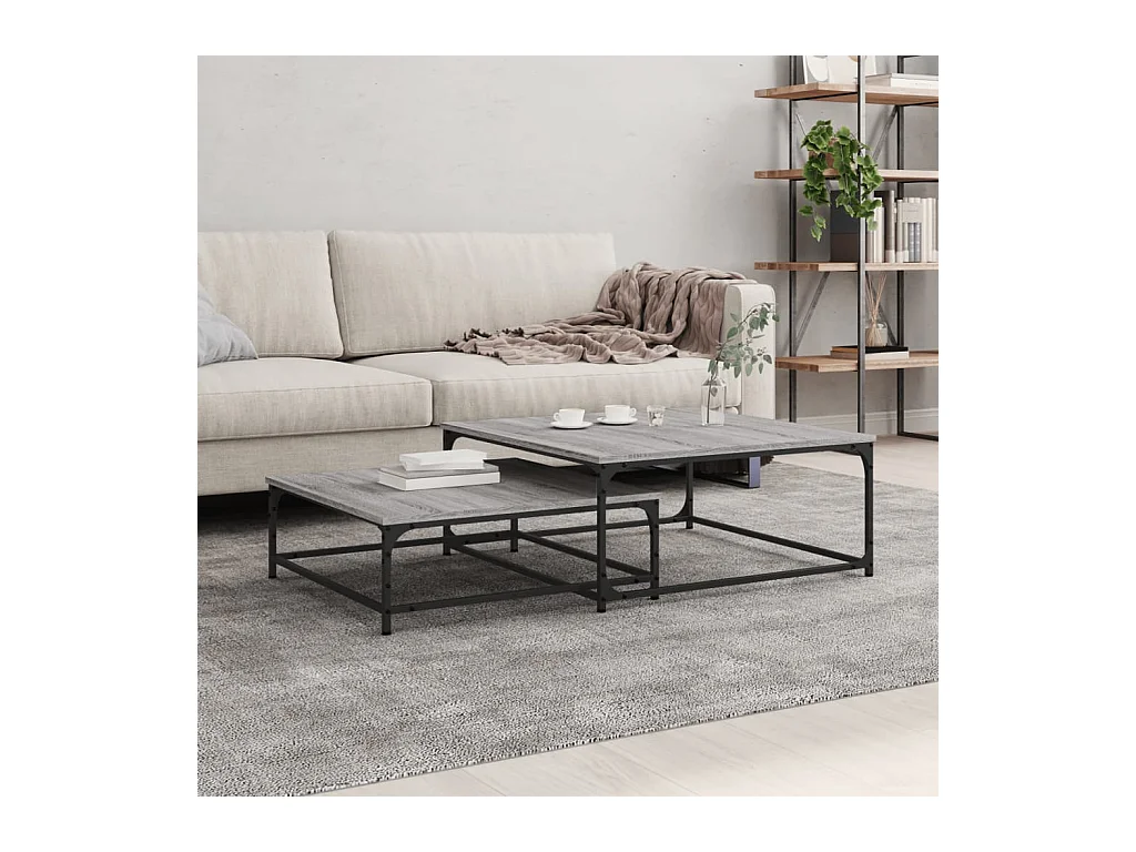 Tables basses gigognes 2 pcs sonoma gris bois d'ingénierie GHR65641