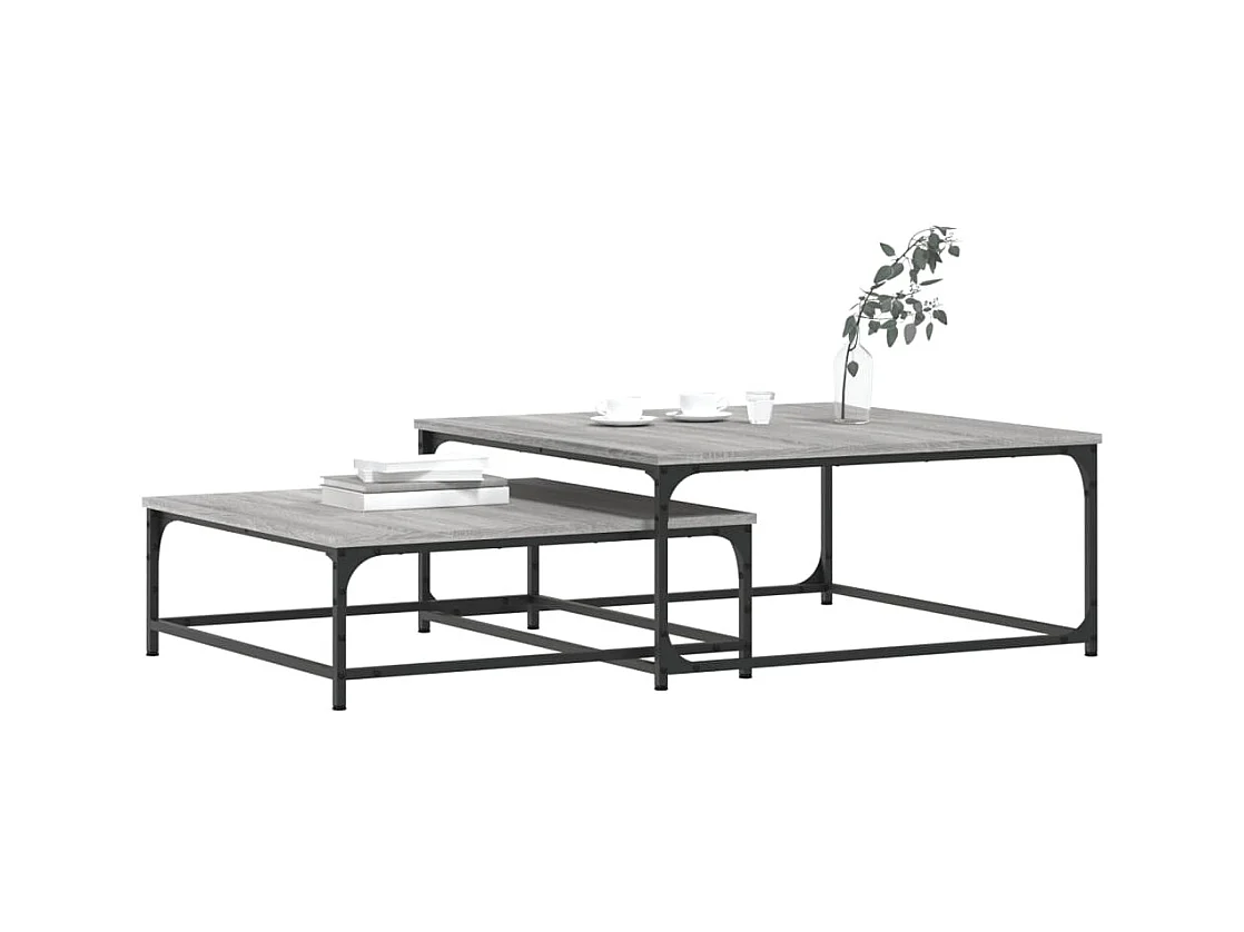 Tables basses gigognes 2 pcs sonoma gris bois d'ingénierie GHR65641
