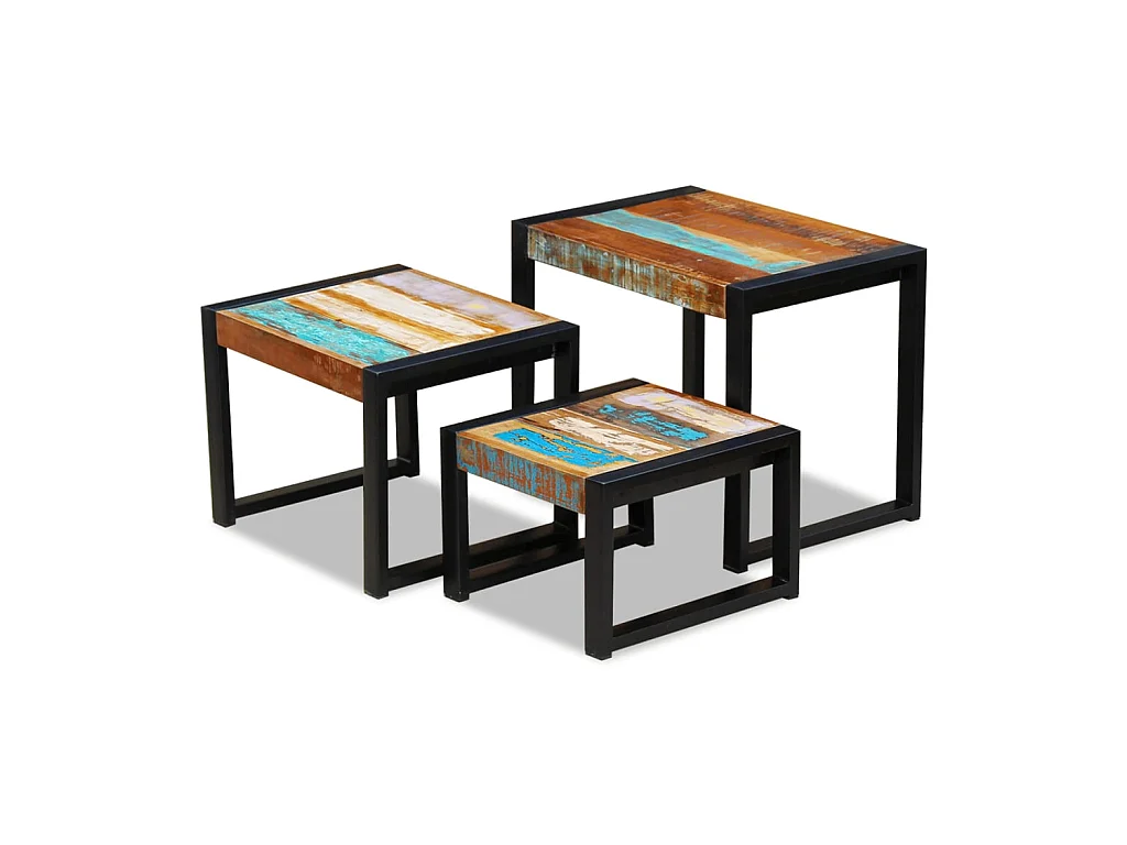 Tables gigognes 3 pcs Bois de récupération massif GHR68240