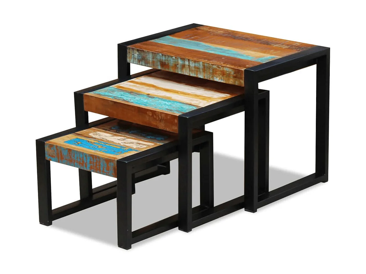 Tables gigognes 3 pcs Bois de récupération massif GHR68240