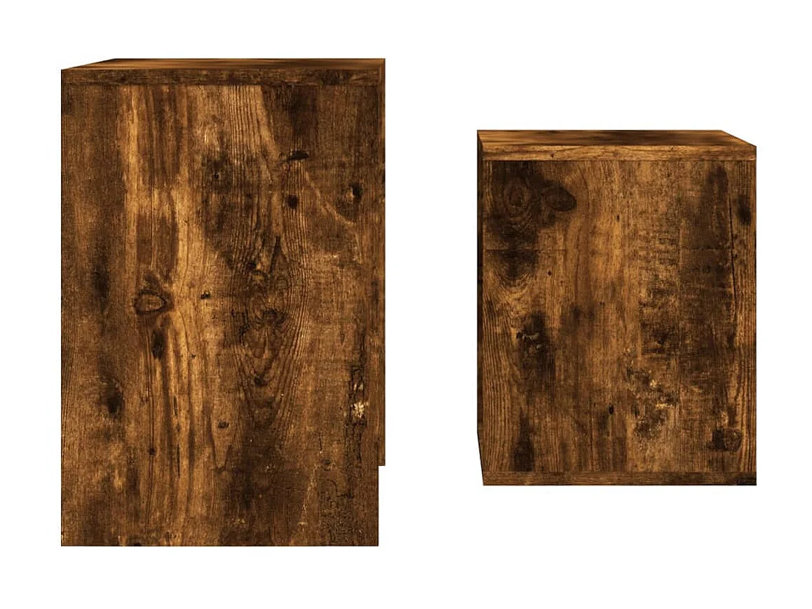 Tables basses gigognes 2 pcs chêne fumé bois d'ingénierie GHR34827