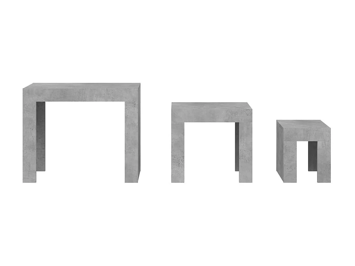 3-delige Salontafelset spaanplaat betongrijs NL45165