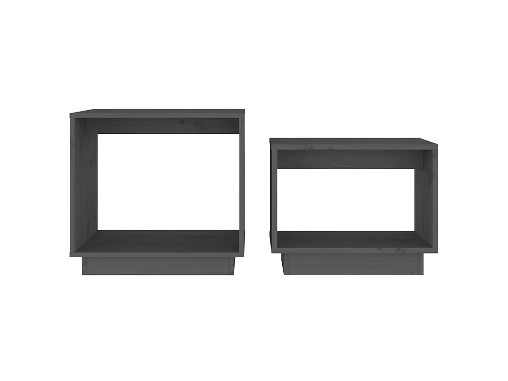 Mesas de centro de encastrar 2 pcs pinho maciço cinza PT402797