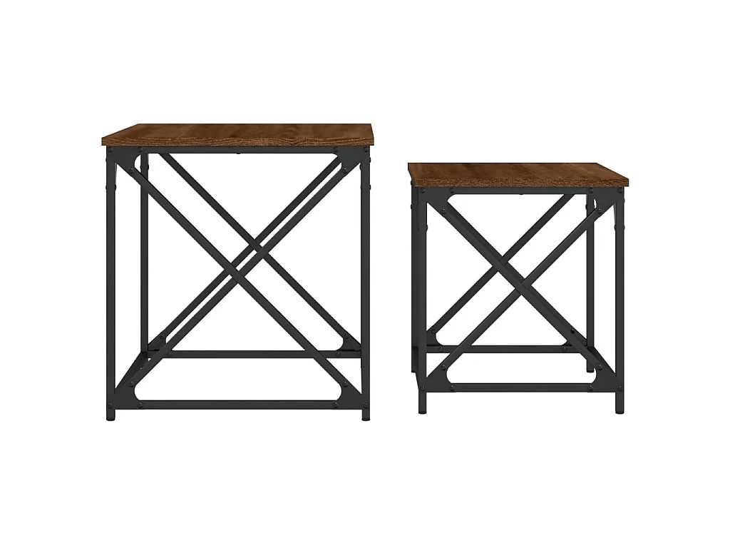 Tables basses gigognes 2 pcs chêne marron bois d'ingénierie GHR58771