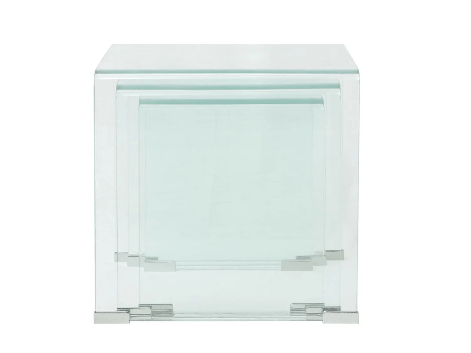 Ensemble de tables gigognes 3 Pièces Verre trempé Transparent GHR60977