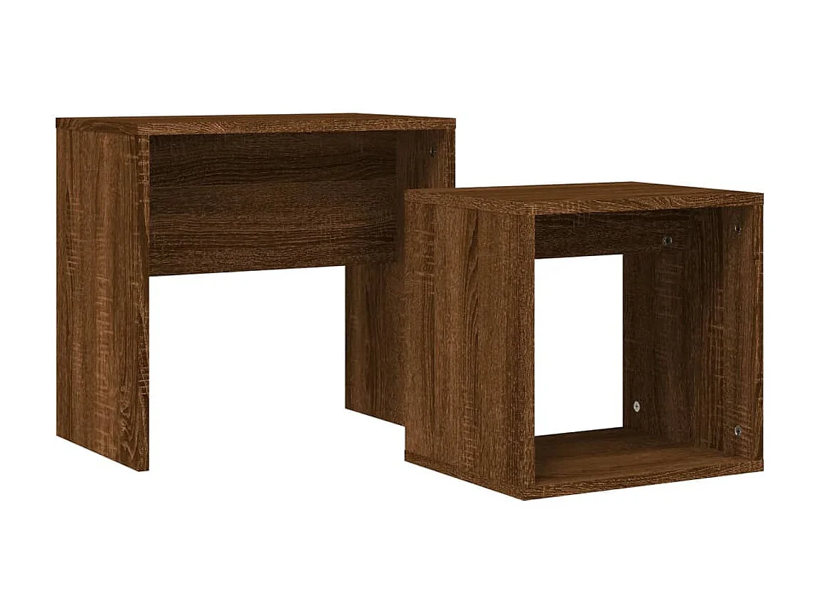 Tables basses gigognes 2 pcs chêne marron bois d'ingénierie GHR49041