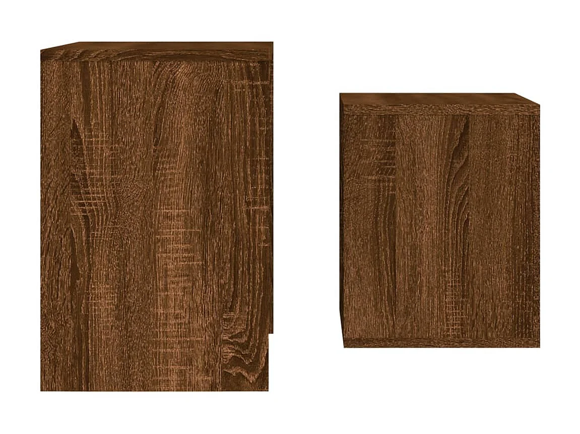 Tables basses gigognes 2 pcs chêne marron bois d'ingénierie GHR49041