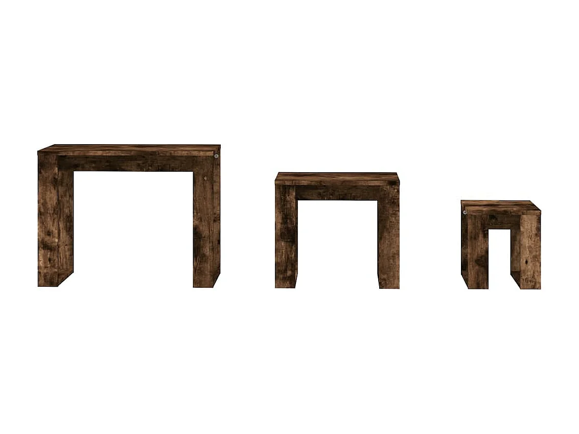 Tables gigognes 3 pcs Chêne fumé Bois d'ingénierie GHR70950