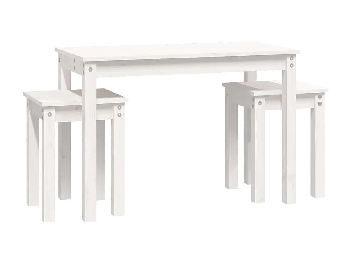 Tables gigognes 3 pcs Blanc Bois de pin massif GHR13653