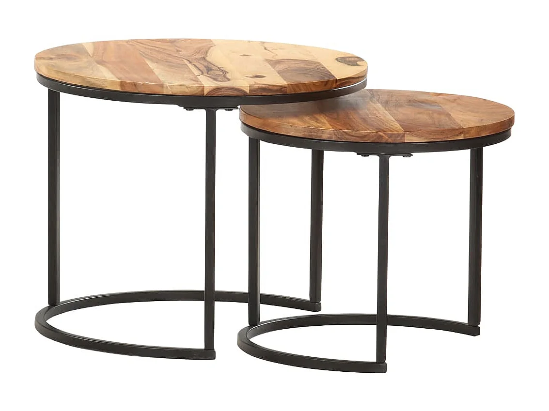 Tables gigognes 2 pcs Bois d'acacia massif GHR19802