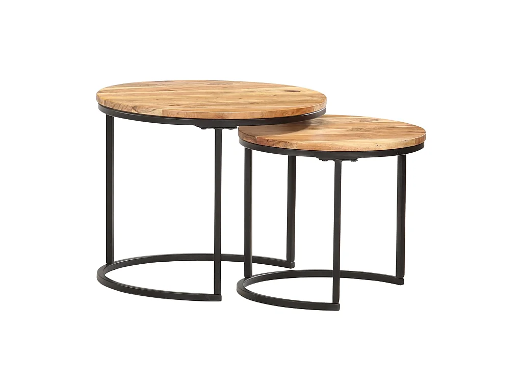 Tables gigognes 2 pcs Bois d'acacia massif GHR19802