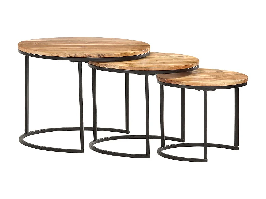 Tables gigognes 3 pcs Bois d'acacia massif GHR75618