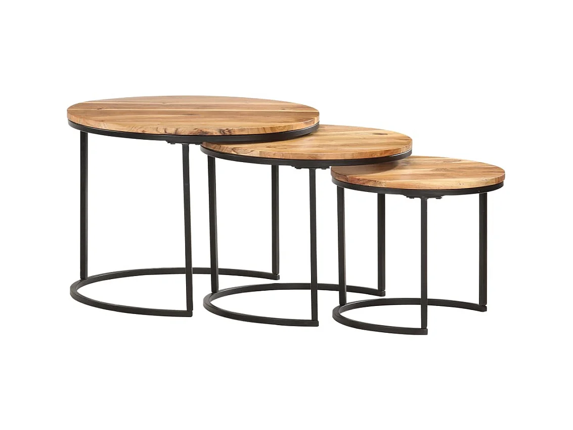 Tables gigognes 3 pcs Bois d'acacia massif GHR75618