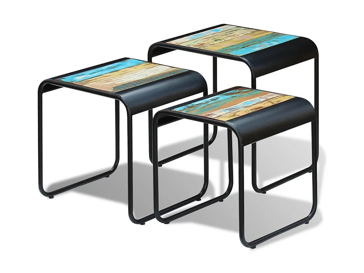 Tables gigognes 3 pcs Bois de récupération massif GHR74344