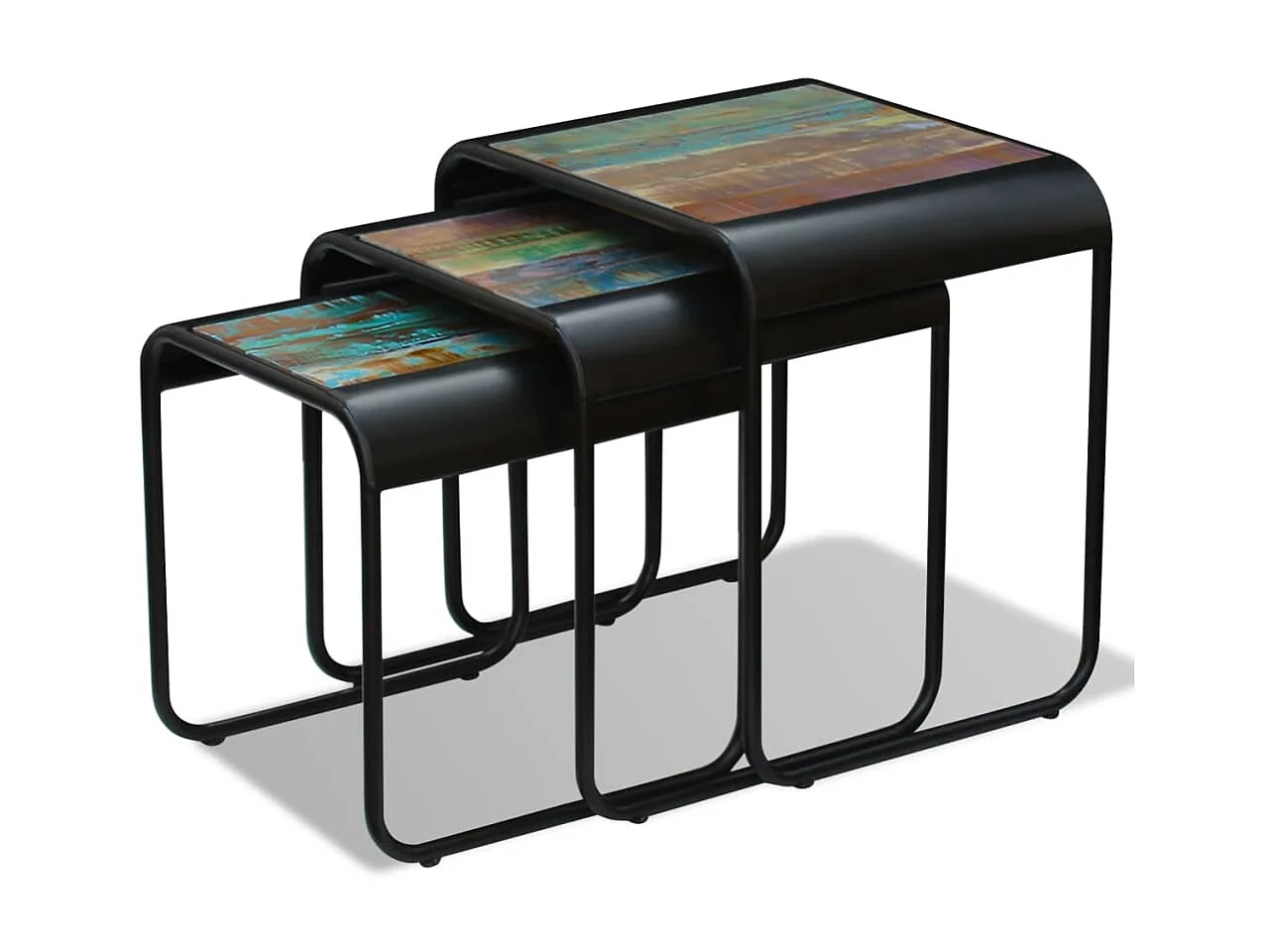 Tables gigognes 3 pcs Bois de récupération massif GHR74344