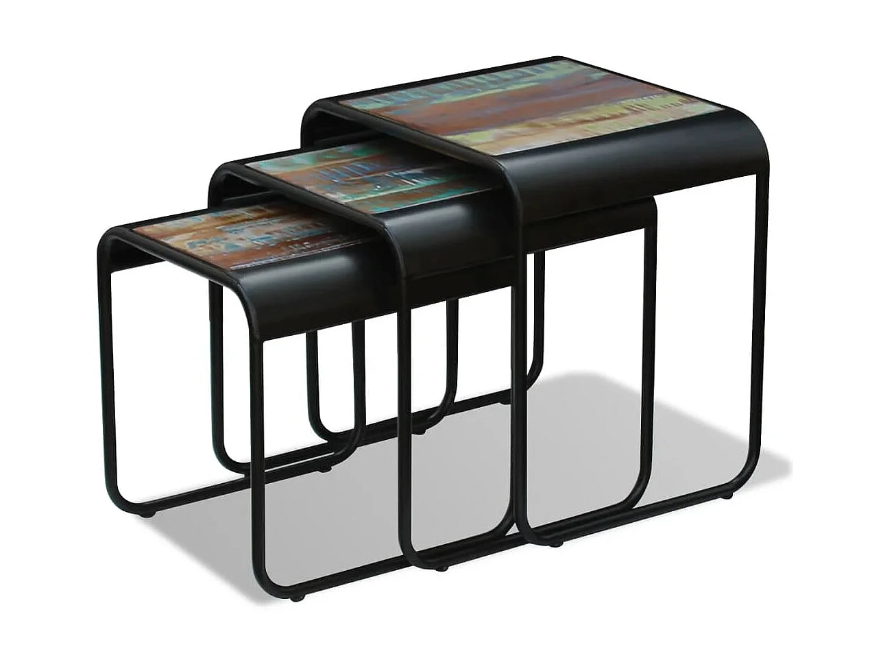 Tables gigognes 3 pcs Bois de récupération massif GHR74344