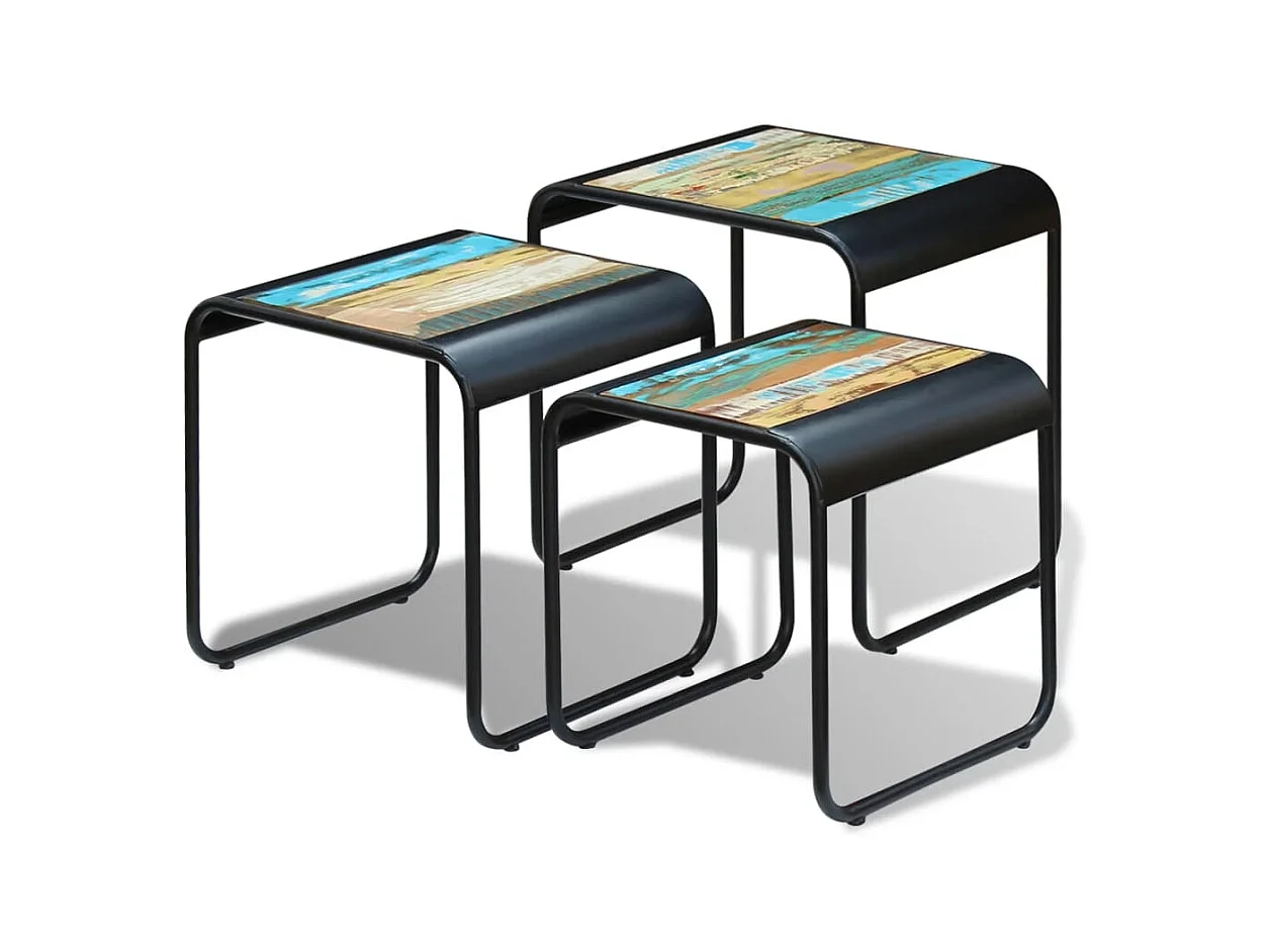 Tables gigognes 3 pcs Bois de récupération massif GHR74344