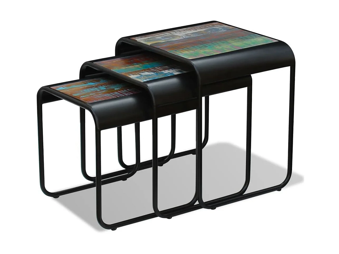 Tables gigognes 3 pcs Bois de récupération massif GHR74344