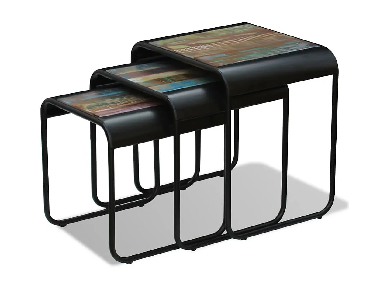 Tables gigognes 3 pcs Bois de récupération massif GHR74344