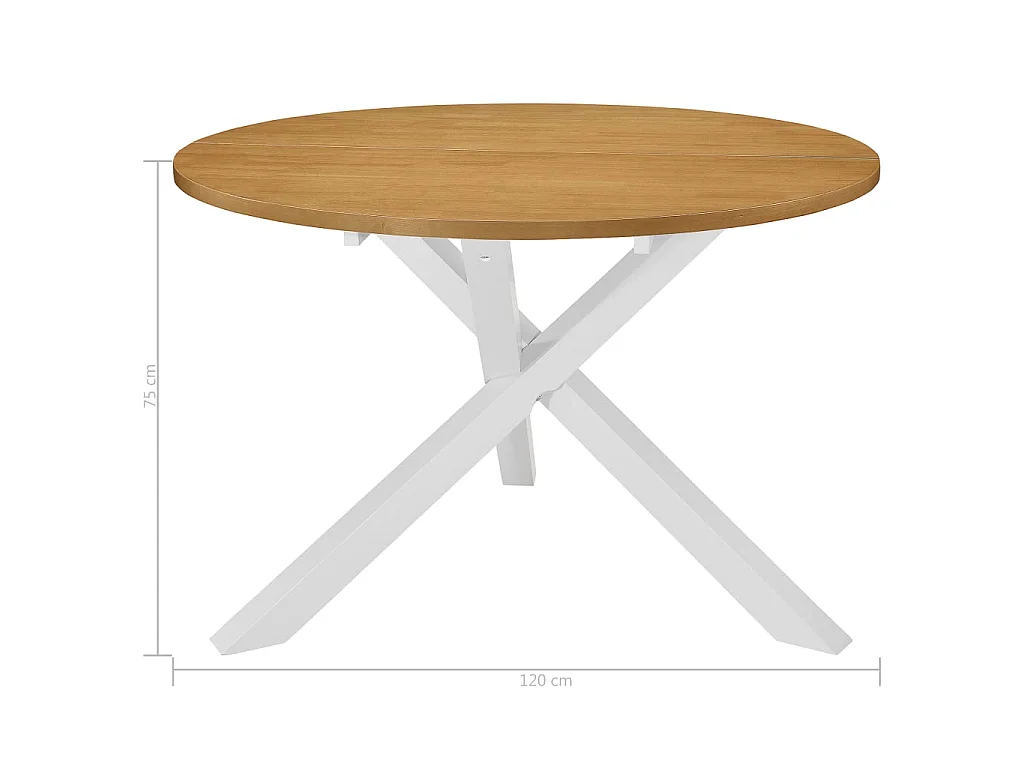 Table de salle à manger Blanc 120 x 75 cm MDF GHR56378