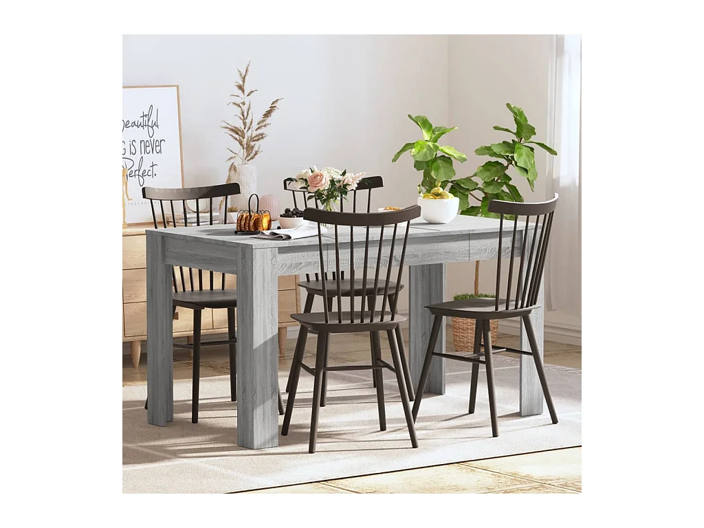 Table à dîner Sonoma gris 140x74,5x76 cm Bois d'ingénierie GHR45765
