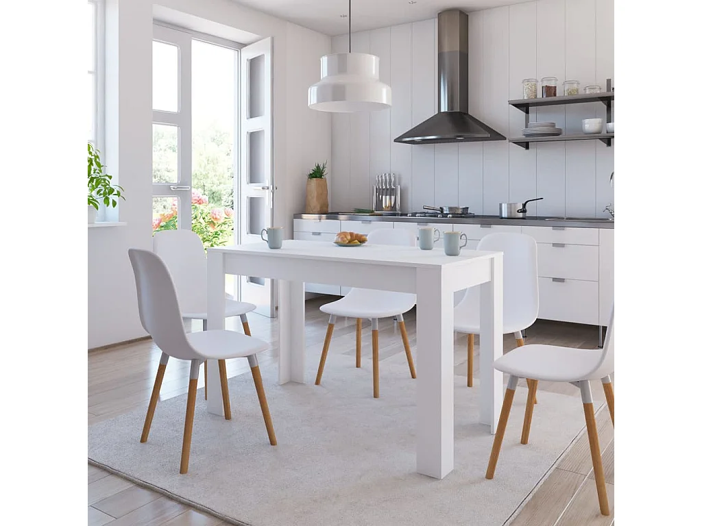 Table de salle à manger Blanc 120 x 60 x 76 cm Aggloméré GHR97477