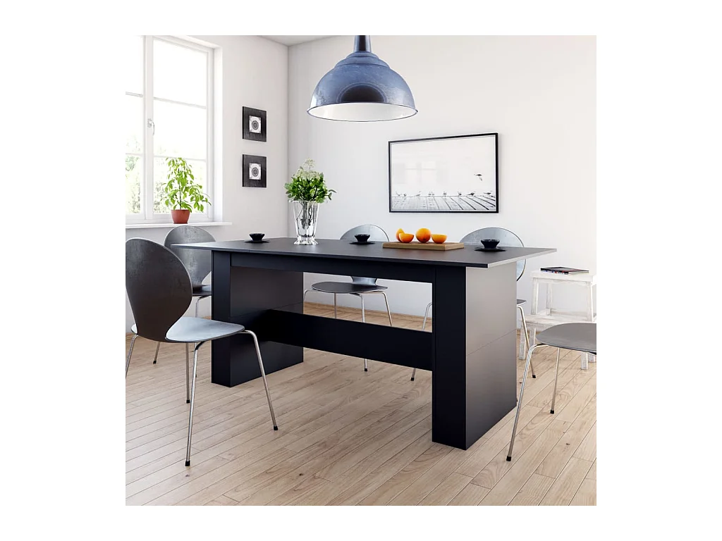 Table de salle à manger Noir 180 x 90 x 76 cm Aggloméré GHR63623