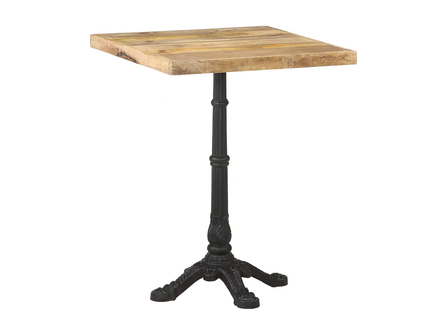 Table de bistro 60x60x77 cm Bois de manguier brut GHR46014