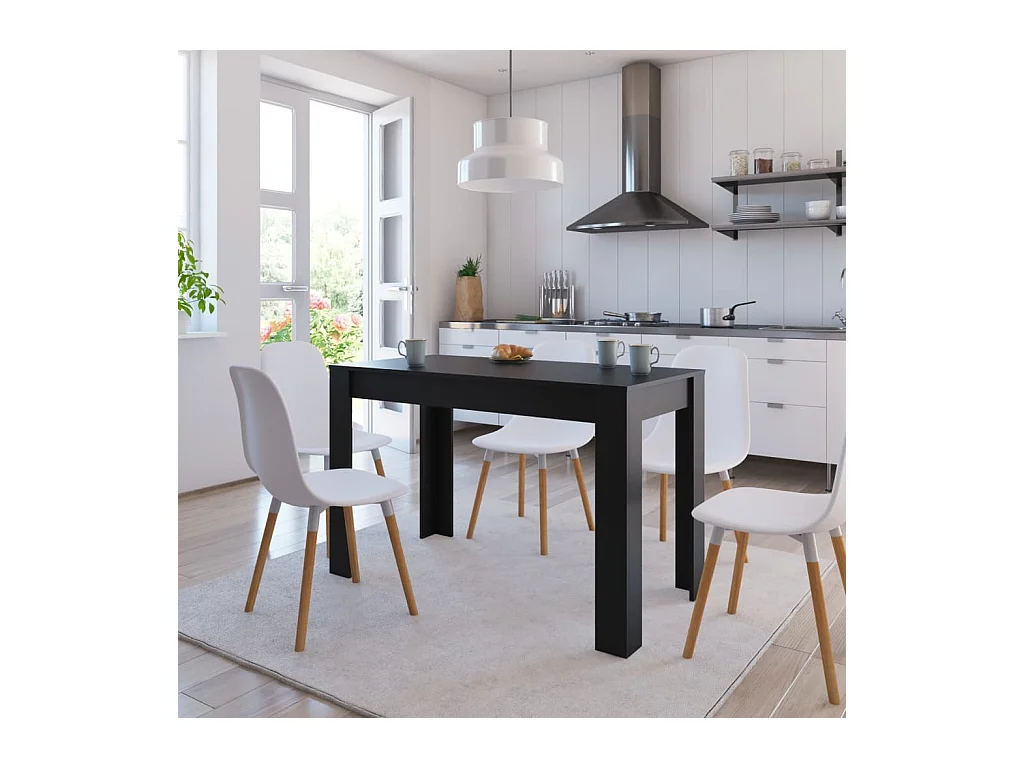 Table de salle à manger Noir 120 x 60 x 76 cm Bois d'ingénierie GHR29715