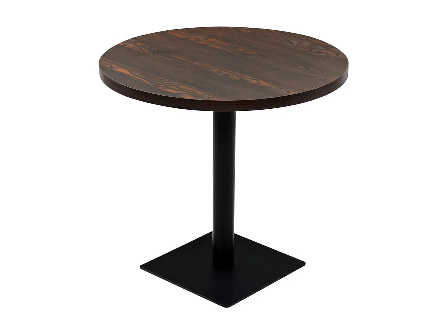 Table de bistro MDF et acier Rond 80 x 75 cm Frêne foncé GHR11036