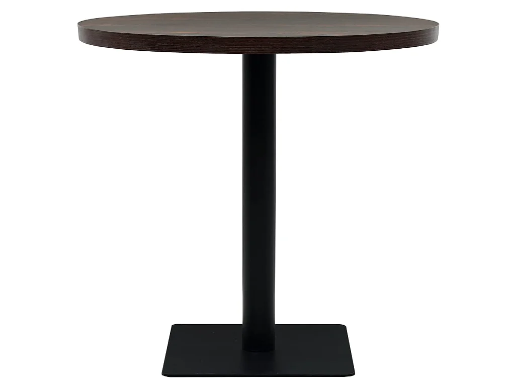 Table de bistro MDF et acier Rond 80 x 75 cm Frêne foncé GHR11036