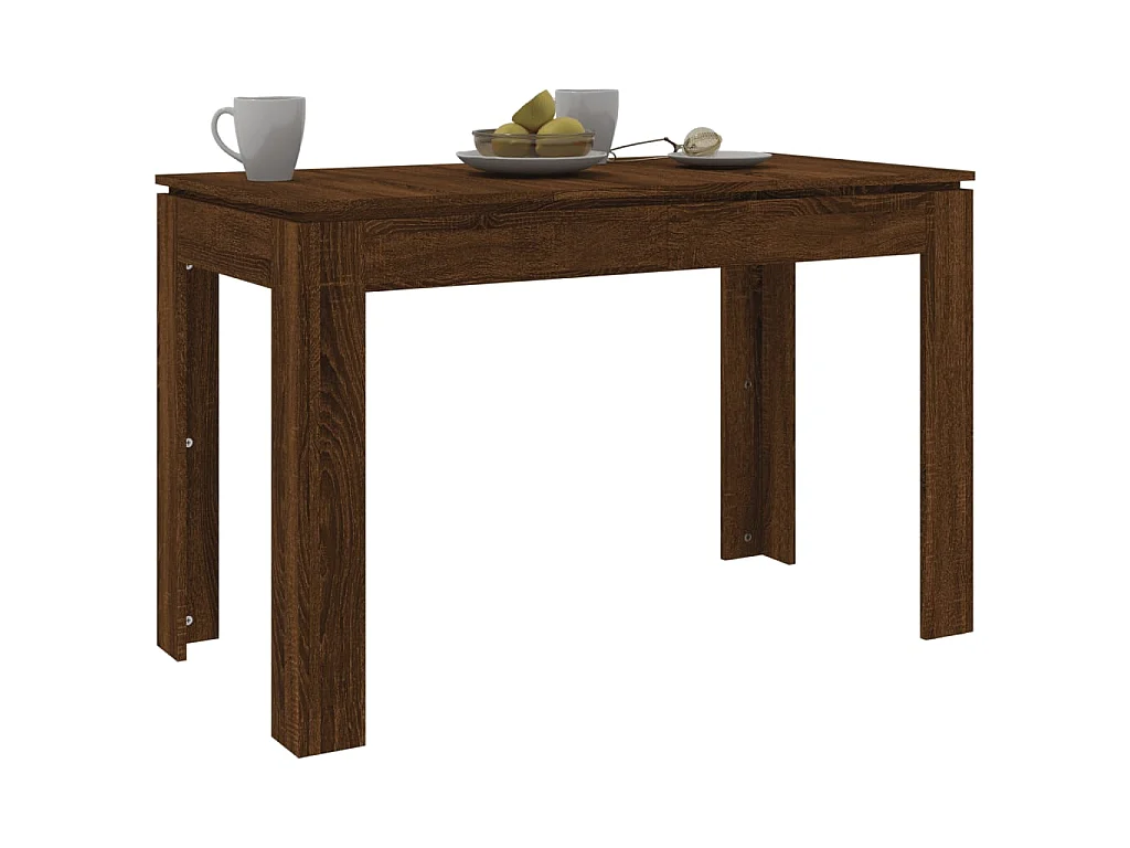 Eettafel 120x60x76 cm bewerkt hout bruin eikenkleur NL474430