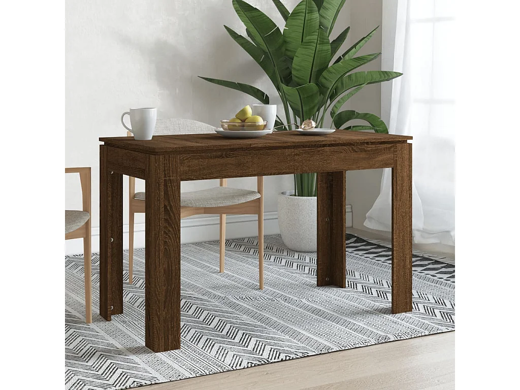 Eettafel 120x60x76 cm bewerkt hout bruin eikenkleur NL474430