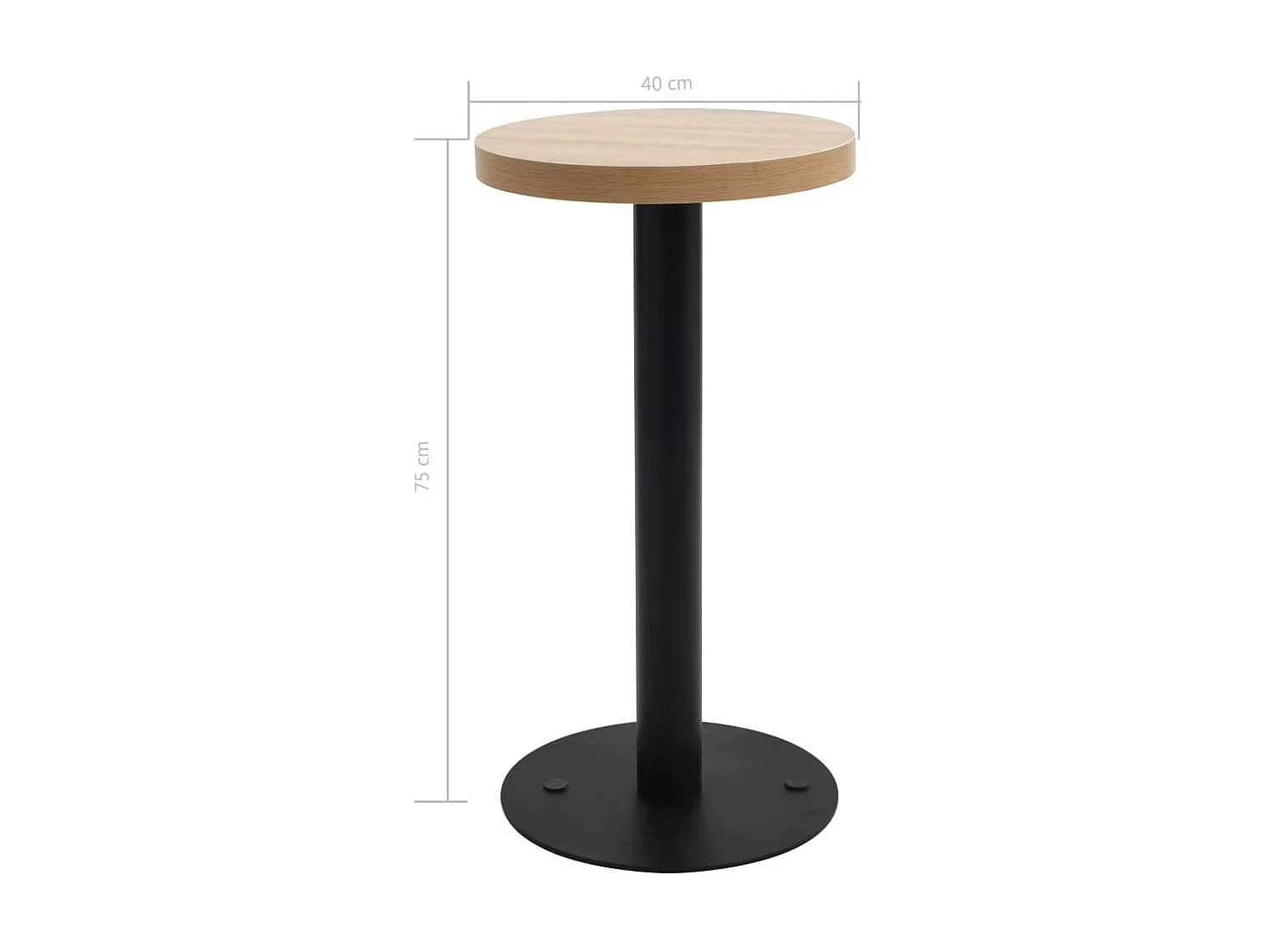 Bistrotafel 40 cm MDF lichtbruin NL516506