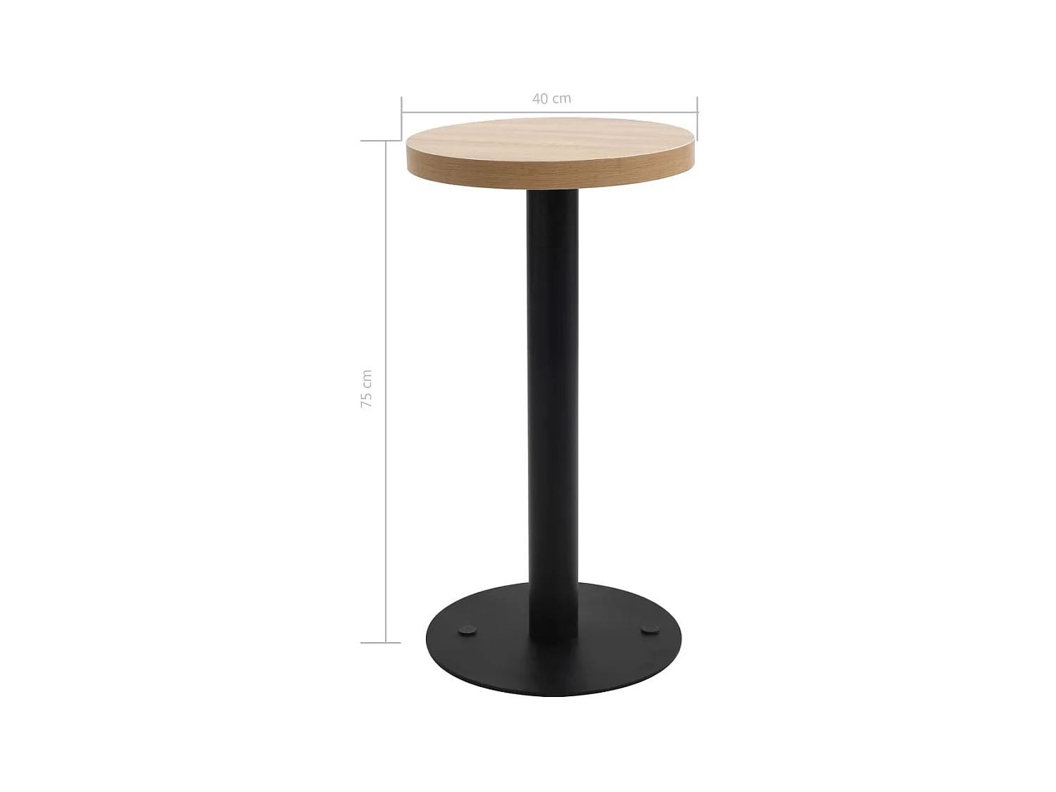 Mesa bistrô 40 cm MDF castanho-claro PT921522