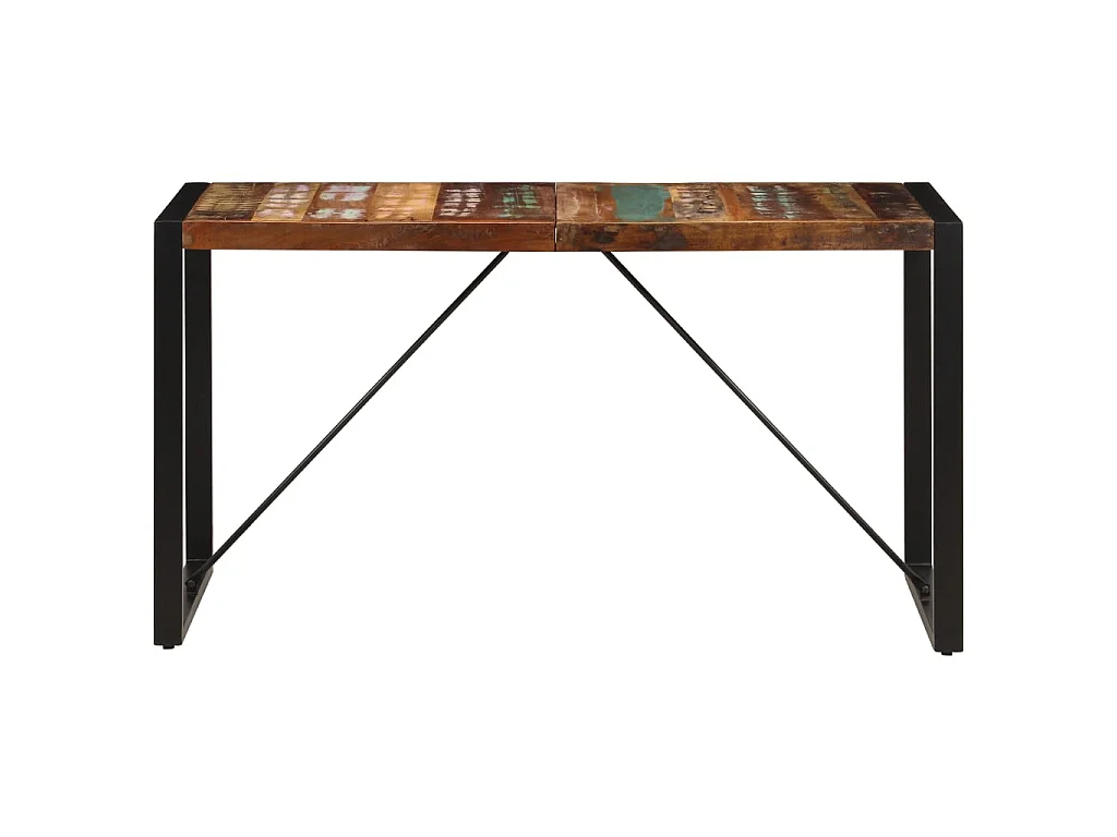 Table de salle à manger 140x70x75cm Bois de récupération massif GHR89044