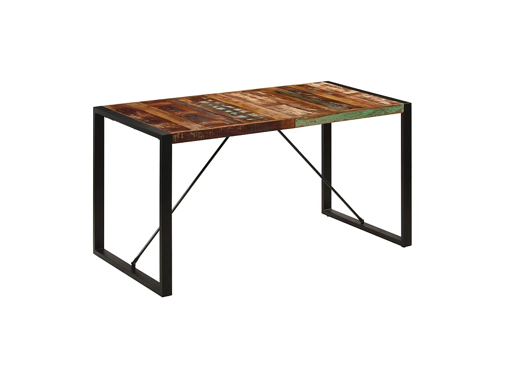 Table de salle à manger 140x70x75cm Bois de récupération massif GHR89044