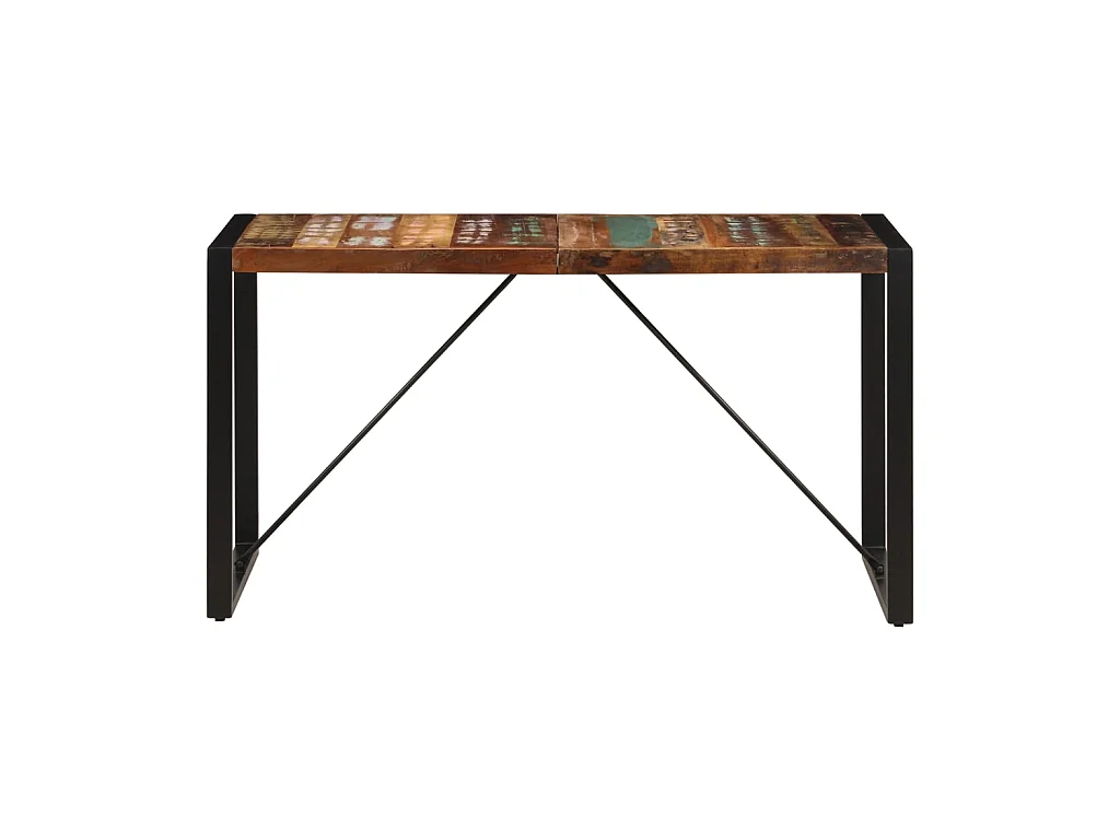 Table de salle à manger 140x70x75cm Bois de récupération massif GHR89044
