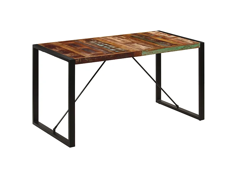 Table de salle à manger 140x70x75cm Bois de récupération massif GHR89044