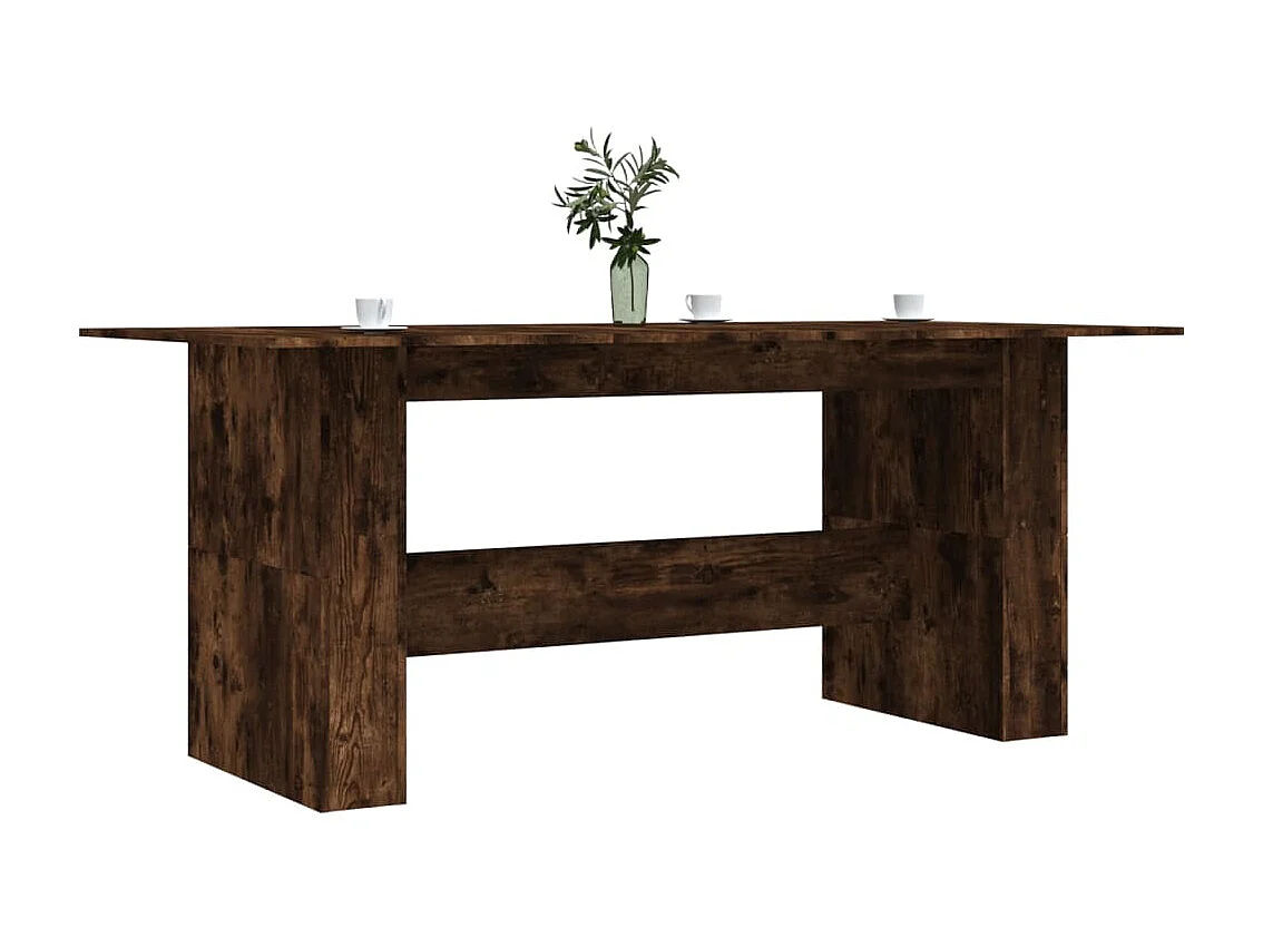 Eettafel 180x90x76 cm bewerkt hout gerookt eikenkleurig NL785033