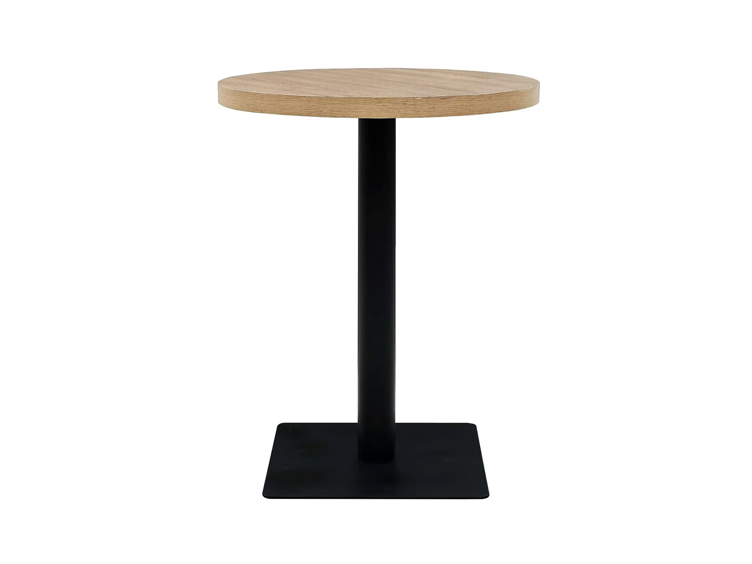 Mesa bistrô MDF e aço redonda 60x75 cm cor de carvalho PT288923