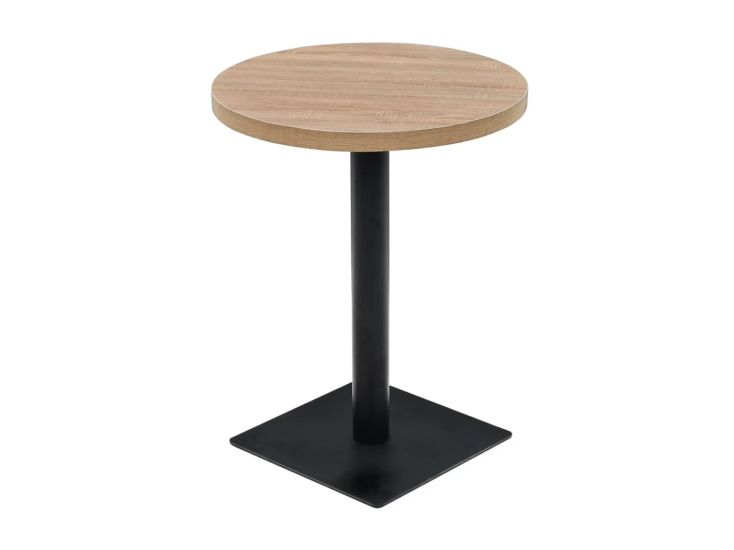 Mesa de bar bistró MDF y acero redonda 60x75 cm color roble ES197951