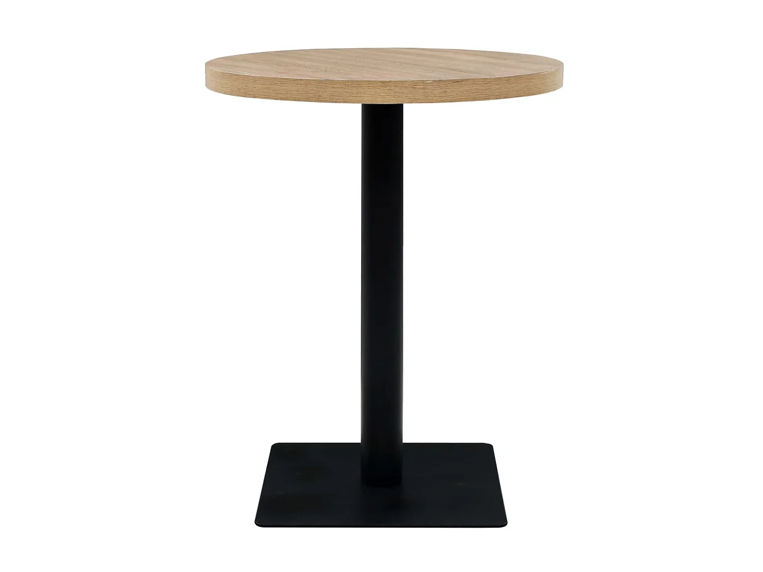 Mesa de bar bistró MDF y acero redonda 60x75 cm color roble ES197951