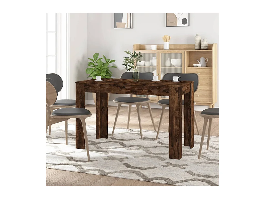 Table à dîner chêne fumé 120x60x76 cm bois d'ingénierie GHR24274