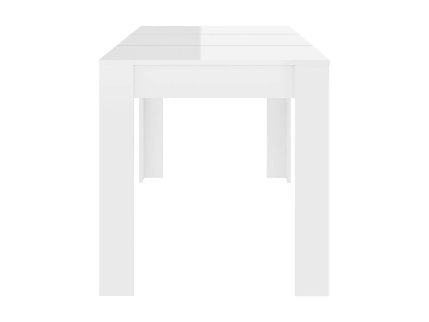 Table à manger blanc brillant 140x74,5x76 cm bois d'ingénierie GHR15339